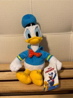 Disney Donald Duck Plush - Blue, Yellow, White with Red Bow